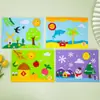 Dia das Crianças Pacote de Material de Adesivo Artesanal para Família Estações Primavera, Verão, Outono e Inverno Patch de Iluminação Materiais Didáticos para Aula de Artesanato de Jardim de Infância
