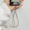 Cadena para Teléfono de Perlas y Pedrería Estilo Ins, Correa de Muñeca con Cuentas de Lujo Ligero, Colgante Antiperdida para Funda de Teléfono, Venta al por Mayor de Llaveros