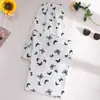 Pantalones de pijama para mujer para primavera, otoño y verano, Pantalones largos lindos para niña, Pantalones finos para casa, Pantalones rectos holgados casuales lindos y perezosos