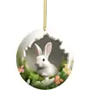 Producto Nuevo Transfronterizo 2024 Pascua Conejo Blanco Lindo Corona Decoración Corona de Pascua Decoración de Regalo Familiar