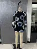 Nuevo vestido cruzado de manga larga sin espalda con estampado floral transfronterizo para mujer, vestido corto moderno y adelgazante para mujer de vacaciones