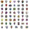 55 Pegatinas de Calavera Graffiti Coloridas Psicodélicas Transfronterizas Papelería Decorativa Personalizada Creativa Pegatinas para Tazas de Agua Impermeables DIY