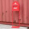 Buzón de Hierro Forjado Estilo Británico Montado en Pared con Cerradura, Caja de Amor
