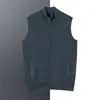 Chaleco de punto fino 100% cachemira pura para otoño e invierno con cuello medio alto, suéter sin mangas con cremallera para hombre para uso casual para hombres jóvenes y de mediana edad