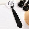 Corbata de uniforme negra jk, camisa estilo universitario para estudiantes, estilo coreano, con cremallera para hombres, estilo libre, decorativa para mujeres.