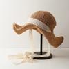 Sombrero de paja coreano hecho a mano para mujer, estilo japonés, fresco, para primavera y verano, para viajes, protector solar, estilo dulce Mori, combina con todo.