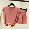 Nuevo conjunto de pijama casual de dos piezas para mujer, estilo coreano, manga corta y shorts, de algodón modal fino, para el hogar, de verano.