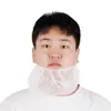 Venta al por mayor de fábrica juego de barba desechable no tejido blanco con orejera anti-caída de barba paño facial transpirable