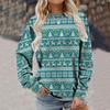 Sudadera de Punto para Mujer con Cuello Redondo Amazon Wish Transfronteriza Europea y Americana a Rayas con Estampado Digital 3D