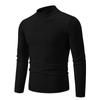 Suéter de Punto para Hombre de Cuello Bajo para Comercio Exterior Otoño e Invierno Delgado Color Sólido Cuello Redondo Camisa de Punto Media Cuello Alto Jersey Camiseta Básica para Hombre