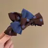 Pinza Banana de Satén con Lunares de Alta Calidad para Mujer, Estilo de Gama Alta, Pinza para Cola de Caballo, Horquilla Vertical, Accesorio para el Cabello