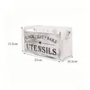 Caja de almacenamiento de cubiertos de madera transfronteriza, caja de madera para almacenamiento de condimentos de cocina, caja de almacenamiento compartimentada de estilo americano rústico para cuchillos, tenedores y palillos