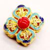 Aleación gota de aceite cloisonné trébol de cuatro hojas cuentas traseras Nube cuentas espaciadoras pulsera accesorios diy cheongsam solapa de presión borla accesorios