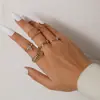 Conjunto de Anillos Minimalista Versátil Estilo Genial Cara Sonriente Mariposa Yin-Yang Anillos Articulados Geométricos con Tachuelas de Diamante Esmalte Hueco para Mujeres