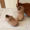 Zapatos Birkenstock para Niños 2026 Primavera/Otoño Nuevo Estilo Zapatos Pequeños de Cuero Mate con Diamantes Brillantes para Niñas Suela Suave Cómodos Versátiles Mocasines