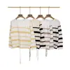 Suéter de Punto Rayado Otoñal con Cuello Redondo para Mujer, Estilo Retro de Alta Gama para Otoño e Invierno, Tejido Holgado y Relajado