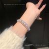 Pulsera de Circonita Perla Diseño de Nicho Brazalete Apilable de Pedrería Estilo Frío Moda Versátil Temperamento Sentido Avanzado Joyería de Mano