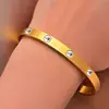 Pulsera de Acero Inoxidable de Titanio Cruzada Moda con Hebilla de Tarjeta de Diamante Pulsera de Mano Pulsera de Acero de Titanio Femenina Trébol de Cuatro Hojas Accesorios de Joyería para Mano