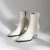 Botines Elásticos Ajustados de Punta Fina para Mujer 2026 Nuevo Otoño/Invierno Tacón Fino Elegantes Tacones Altos Cremallera Lateral Adelgazantes Moda Botines