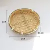 Cesta Tejida de Bambú Hecha a Mano Redonda para Olla Caliente Bandeja para Platos Vegetarianos Cesta para Almacenar Ingredientes de Olla Caliente Cesta de Frutas Productos de Bambú Plato de Frutas