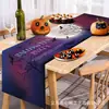 Camino de Mesa Halloween Transfronterizo 2025 Estilo Nuevo Mantel Banner Impreso de Alta Gama Decoración Fiesta Festiva Bandera Personalización