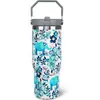 Amazon Taza de Acero Inoxidable de Doble Pared al Vacío de 30 oz Elefante Azul Floral Azul Blanco Rosa