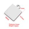 Acessórios de joias quadradas de aço inoxidável polido refinado transfronteiriços DIY com furo externo pingente quadrado com gravação a laser