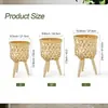Macetas de Mimbre Estilo Nórdico, Maceteros Tejidos de Bambú para Interiores para Plantas de Sala de Estar Como Potos, Soporte de Madera Alto Tejido Hecho a Mano para Plantas de Piso