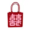 Bolso Festivo de Fieltro Rojo con Palabras Felices, Bolso de Fieltro Personalizado, Bolsa de Fieltro, Bolsa de Regalo Doble Felicidad, Personalizado