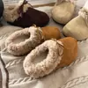 Pantuflas de Algodón Maillard con Lazo para Mujer, Uso en Exteriores, Otoño/Invierno 2026, Con Felpa, Cálidas, Suela Suave, de Poner, Pantuflas Cerradas Peludas