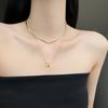 Collar con Colgante de Acero de Titanio Doble Capa Apilado Letra H No se Desvanece Cadena para Clavícula de Diseño de Nicho de Alta Gama Lujo Accesible para Mujer