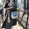 Bolsa Pequena Casual de Lona Bolsa Feminina Nova 2025 Bolsa de Tecido Xadrez Estilo Coreano Menina Mole Tendência Bolsa Tiracolo Transversal