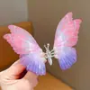 Presilhas de cabelo de borboleta estilosas para crianças, presilhas laterais da moda e elegantes para meninas, acessórios de cabelo que não marcam
