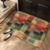 Felpudo de entrada de estilo étnico, alfombra de entrada, alfombra antideslizante para puerta, felpudo de entrada, felpudo vintage americano
