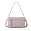 Bolso de Mano Simple Transfronterizo del Sudeste Asiático para Viajar al Trabajo, Bolso de Hombro con Múltiples Compartimentos, Bolso de Mano y Bolso Cruzado de Mujer con Cremallera de Color Sólido