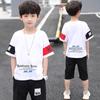 Ropa para niños, traje de verano para niños, novedad de 2024, conjunto de dos piezas estilo K de manga corta para niños medianos y grandes.