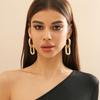 Pendientes de gota de agua con aro de metal geométrico de moda transfronteriza europea y americana, pendientes de cadena sencillos personalizados para mujer