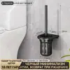 Suporte de Escova Sanitária para Banheiro Transfronteiriço Prateleira de Armazenamento Escova de Limpeza para Banheiro Montada na Parede Cerdas Macias Copo para Banheiro Instalação Sem Furos