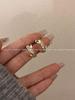 Pendientes de mariposa en forma de C con microincrustaciones de circonitas de alta calidad, estilo francés, serie Mengdie, diseño de lujo ligero y exquisito, pendientes de nicho