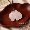 Colgante de Buda de Jade Afgano Rosa Loto Tipo Hielo Natural, Amuleto de la Fortuna, Collar de Jade Loto Guanyin, Colgante de Jade