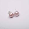 Pendientes de perlas de agua dulce naturales de estilo fresco, de plata s925, con cuentas de pan 5A, de aproximadamente 6-10 mm.