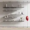 Colgador de tubo redondo de aleación de aluminio estantería para sala de estar armario colgante de suelo estante de exhibición de acero inoxidable estante minimalista almacenamiento