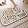 Alfombrilla absorbente de barro de diatomeas con forma de nube para baño, alfombrilla suave para suelo de baño, inodoro de baño, alfombra antideslizante de secado rápido para el hogar