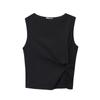 Aliexpress Exportação Transfronteiriça Roupas Europeias e Americanas 2025 Verão Novo Sexy Sexy Estilo Puro Desejo Tops Slim de Manga Curta