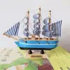 Modelo de veleiro mediterrâneo navegação suave decoração de mesa criativa madeira plástico decoração de bolo artesanato