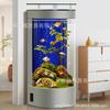 Acuario semicircular para sala de estar, de pie en el suelo, para uso doméstico, pequeño y mediano, vertical, nuevo acuario ecológico de vidrio de pie sin agua