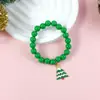 Comercio Exterior Europeo y Americano Set de Pulseras Navideñas Letras de Perlas Papá Noel Copo de Nieve Reno Pulsera Elástica Regalo