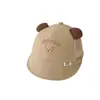 Nuevo sombrero de ala ancha bordado con oso para niños, sombrero de protección solar lindo para bebé de estilo japonés y coreano transfronterizo, gorra de béisbol de media malla de verano