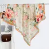 Estilo chino estilo pintura al óleo camelia moderno gasa 90 pañuelo cuadrado grande bufanda de seda para mujer bufanda de primavera y otoño con temperamento para combinar con camisa chal