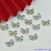 14x 10mm Esmalte Lazo Niña diy Material Hecho a Mano Agujero Recto Mariposa Pequeña Pasador Borla Joyería Pequeña